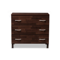 Baxton Studio BR888023-Dirty Oak/Maple Maison Modern and Contemporary Oak Brown Finish Wood 3-Drawer Storage Chest